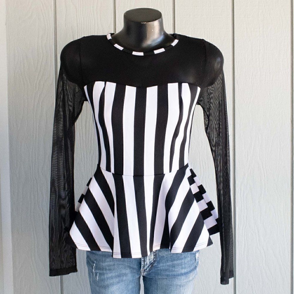 Peplum and Mesh Blouse 